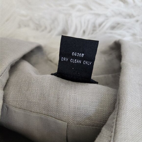 Spiegel Jacket 100% Linen Womens sz 10 Khaki Military Short Jacket Beige Blazer - Picture 8 of 14